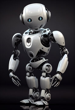 Smiling humanoid ai robot. generative ai