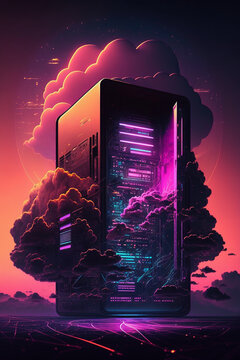 cloud computing concept with laptop