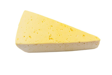 Piece of swiss cheese isolated on white background