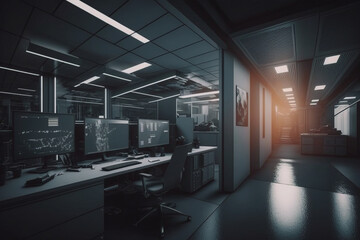 Futuristic Office, Generative AI, Illustration