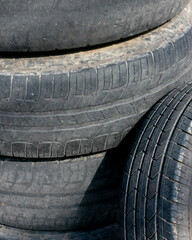 spent tires for recycling not suitable for use in cars