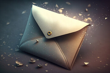 a illustration of a mystery, steampunk, or fantasy envelope as s game asset or for email marketing