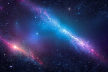 Naklejka na ściany i meble Nebula and galaxies in the deep space. Abstract cosmos univese background. Generative AI