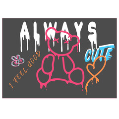 eddy bear with daisy flower vector art