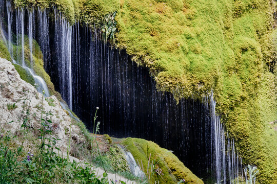 Three mill waterfall, waterfall three mills, Eifel, North Rhine-Westphalia, Germany