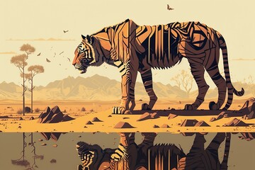 Geometrical tiger in the wild