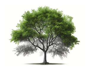 White tree in front of a white background