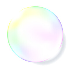 レインボーカラーのバブルをイメージしたベクターイラスト（グラデーションメッシュ使用）