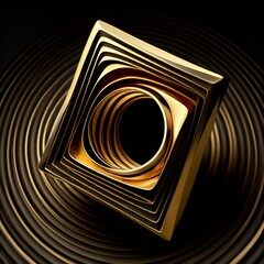 Gold Metal Frame on a black background
generative ai