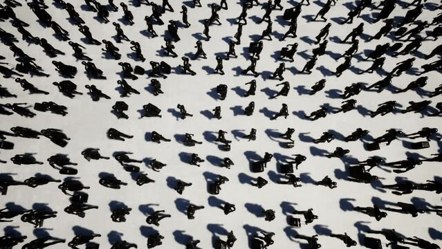 People Crowd Walk 3D Video Animation