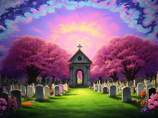 church and graveyard