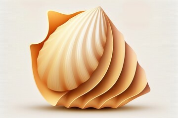 On a white background, a seashell. Generative AI