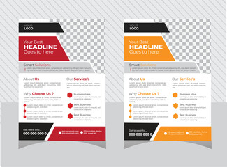 Business flyer design with 2 color