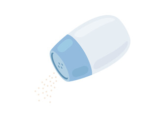 Salt poured from bottle. Simple flat illustration.