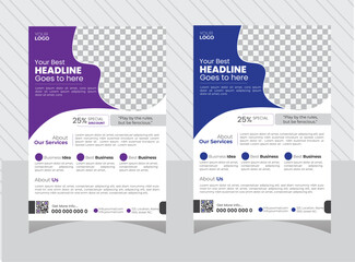 Template flyer design with 2 color 