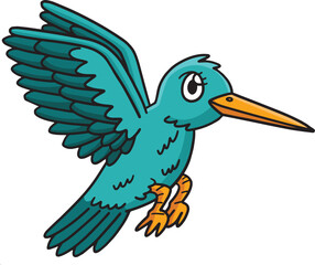 Spring Flying Bird Cartoon Colored Clipart