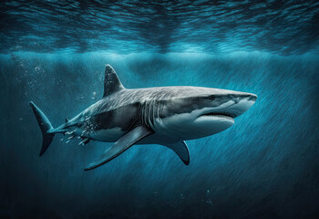 Fototapeta premium shark in the sea created with Generative AI technology