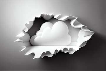 Cutout clean white cloud transparent backgrounds special effect 3d illustration. Generative AI