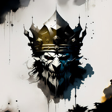 Logo icon, Undead demon lich in the spectral crown.
Watercolor. Generative AI