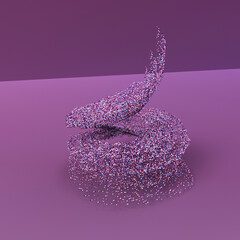 3d render, Particles background with colorful