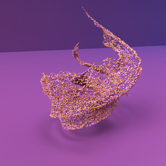 3d render, Particles background with colorful
