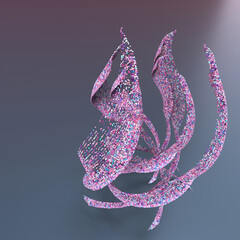 3d render, Particles background with colorful
