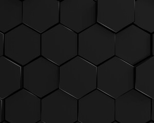 ブラック　ヘキサゴン　3D　六角形