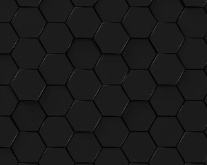 ブラック　ヘキサゴン　3D　六角形