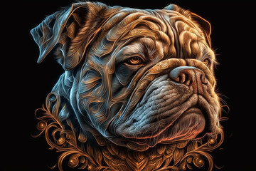 Französische Bulldogge Bulldog designed with Generative AI 