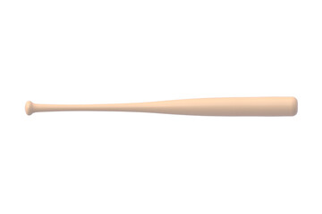 Baseball bat isolated on white background. Sports equipment. Top view. 3d render