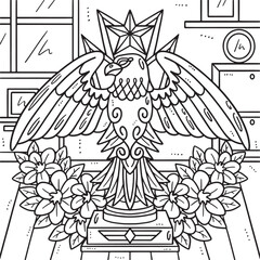 Memorial Day Memorial Trophy Coloring Page 