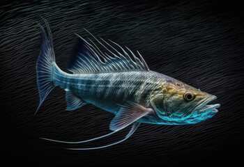 Fototapeta premium fish in the blue ocean created with Generative AI technology