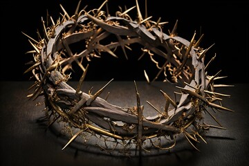 Illustration of Jesus Christ crown of thorns. Generative AI.