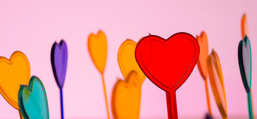 abstract background with colorful hearts