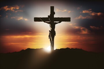 High resolution image of the passion of Jesus Christ. Generative AI.