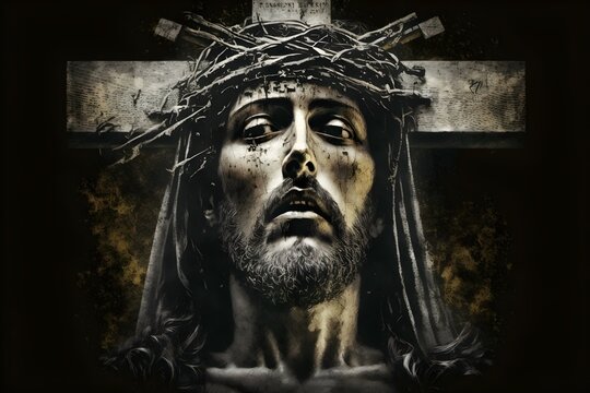 High resolution image of the passion of Jesus Christ. Generative AI.