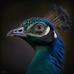 portrait of a peacock