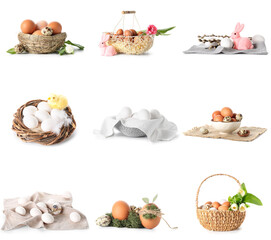 Set of Easter eggs isolated on white