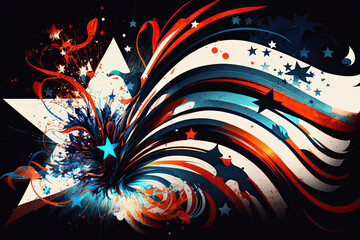 Fourth of July abstract made with generative ai