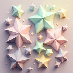 stars background origami pastel colors 2d