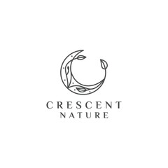 Crescent logo design icon vector