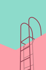 minimalist abstract stairs vector graphic 