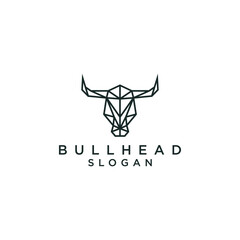 Bull head logo design icon vector