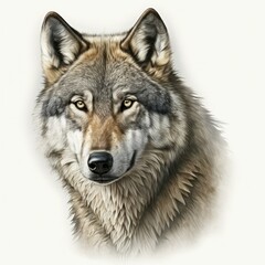 Fototapeta premium Colorful Illustration, Wolf In Mountains, Generative AI