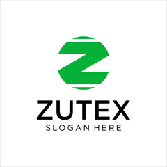 Green eco letters Z logo with leaves. symbol  alphabet  natural