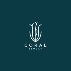 Coral logo design icon vector