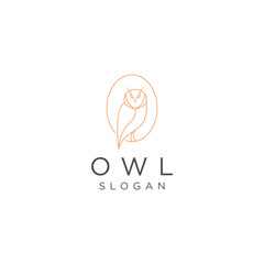Owl line art logo icon design template