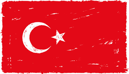Flag of the Republic of Turkey drawn in chalk