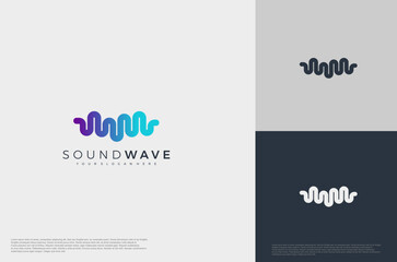 Music sound waves symbols. Audio icon, voice equalizer pulse element idea. Modern creative logo vector template.
