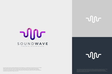 Music sound waves symbols. Audio icon, voice equalizer pulse element idea. Modern creative logo vector template. - obrazy, fototapety, plakaty